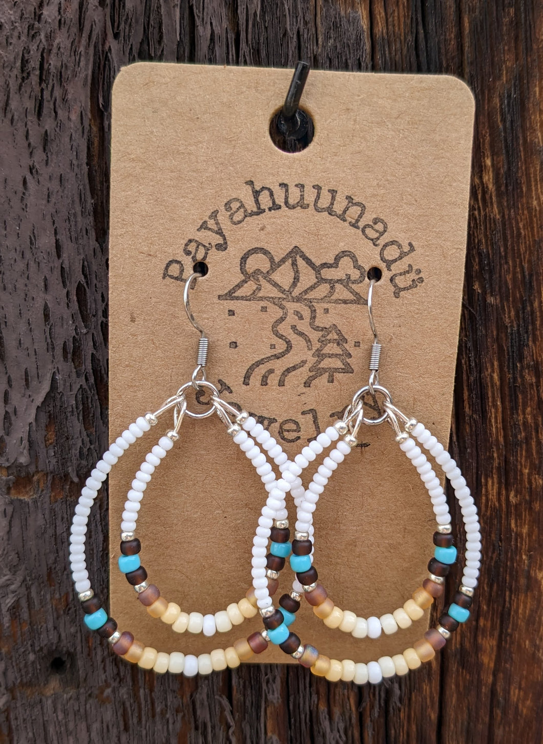 Double Tsohibi Earrings -Tan & Turquoise